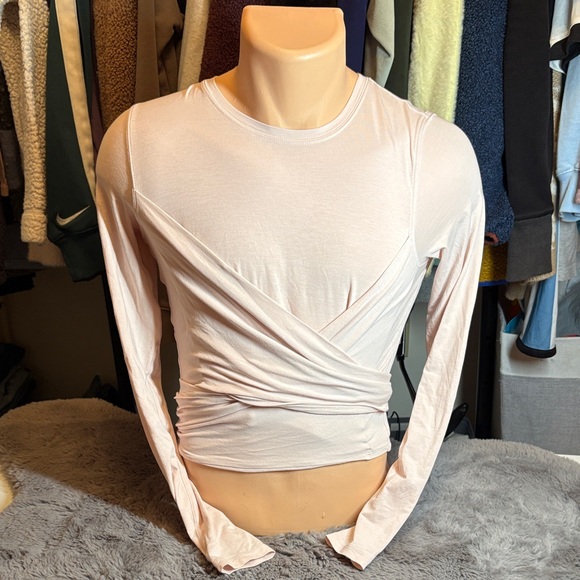 Lululemon Athletica Long Sleeve Wrap Top - Light Pink - Picture 1 of 5